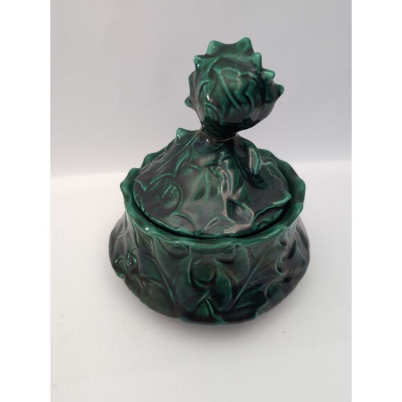 Vintage Japan Top Line Import Holly Girl Candy Dish Lidded Bowl - Picture 2 of 6